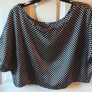 Off-the-Shoulder Polka Dot Blouse